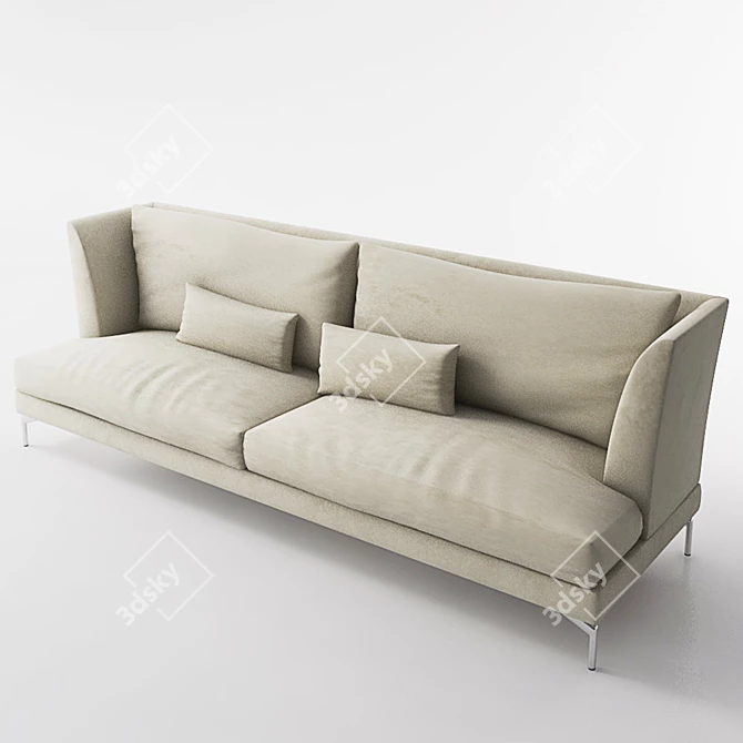 Elegant Milan Sofa - Luxurious and Spacious 3D model image 1