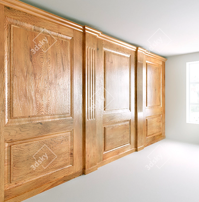 Title: English Style Wall Paneling 3D model image 1