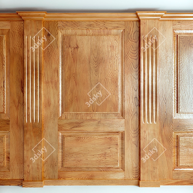 Title: English Style Wall Paneling 3D model image 2