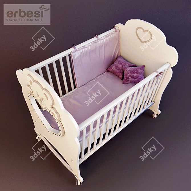 Erbesi Cucciolo: Stylish & Safe Baby Cot 3D model image 2