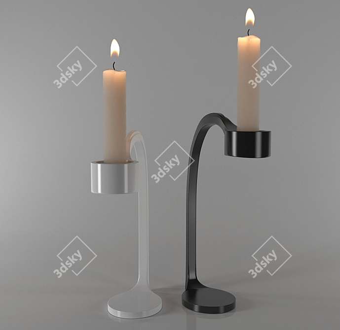 Minimalist Candle Holder Set 3D model image 1