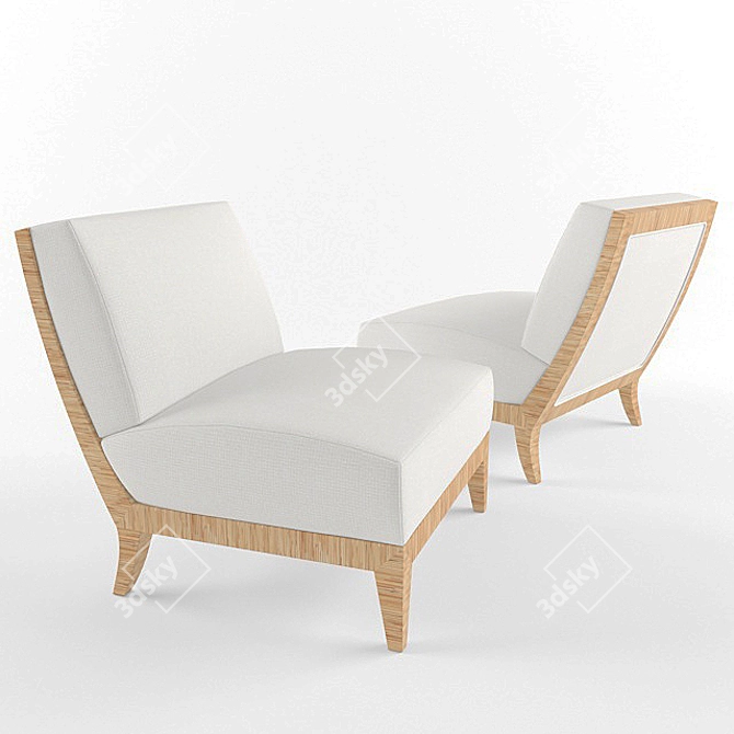 Elegant McGuire Slipper Chair 3D model image 1