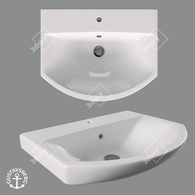 Elegant Gustavsberg Logic Sink 3D model image 1