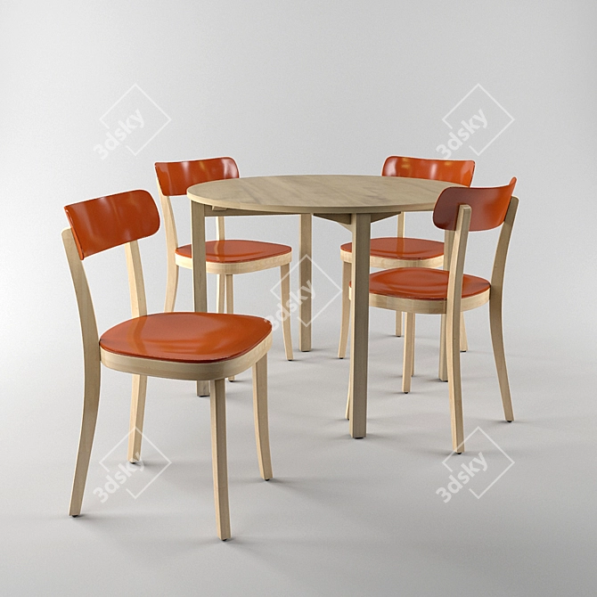 Elegant Basel Chair & Periferia Round Table 3D model image 1