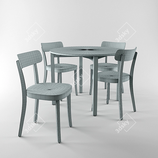 Elegant Basel Chair & Periferia Round Table 3D model image 3