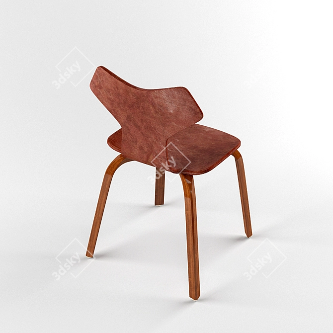 Sleek Arne Jacobsen Chair 3D model image 2