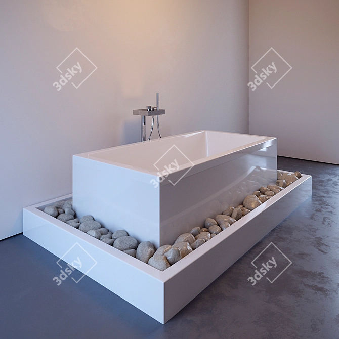 Elegant Duravit Starck X Bathtub 3D model image 1