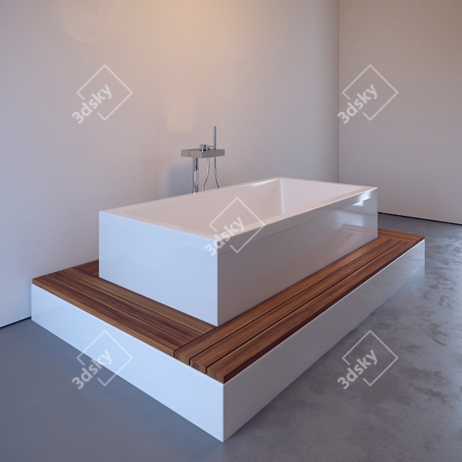 Elegant Duravit Starck X Bathtub 3D model image 2