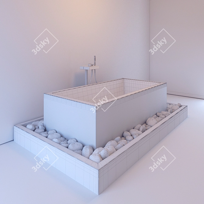 Elegant Duravit Starck X Bathtub 3D model image 3