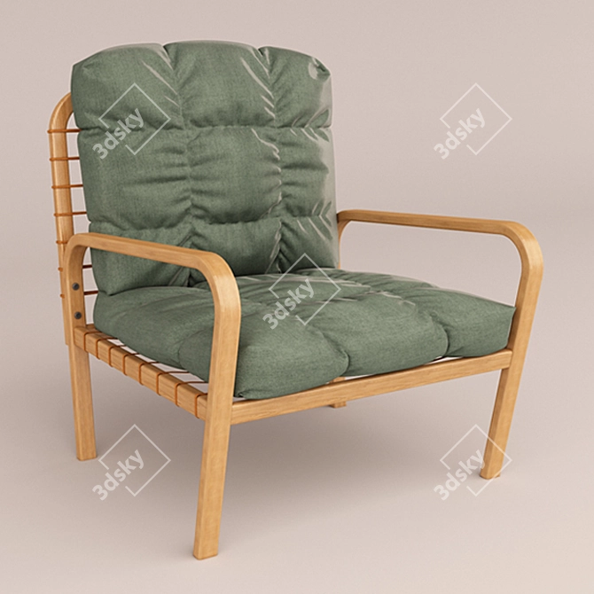 Cozy Velvet Armchair 3D model image 1