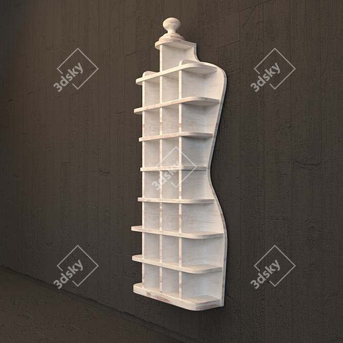  "MAGICAL MARGARET: White Wooden Shelf 3D model image 2