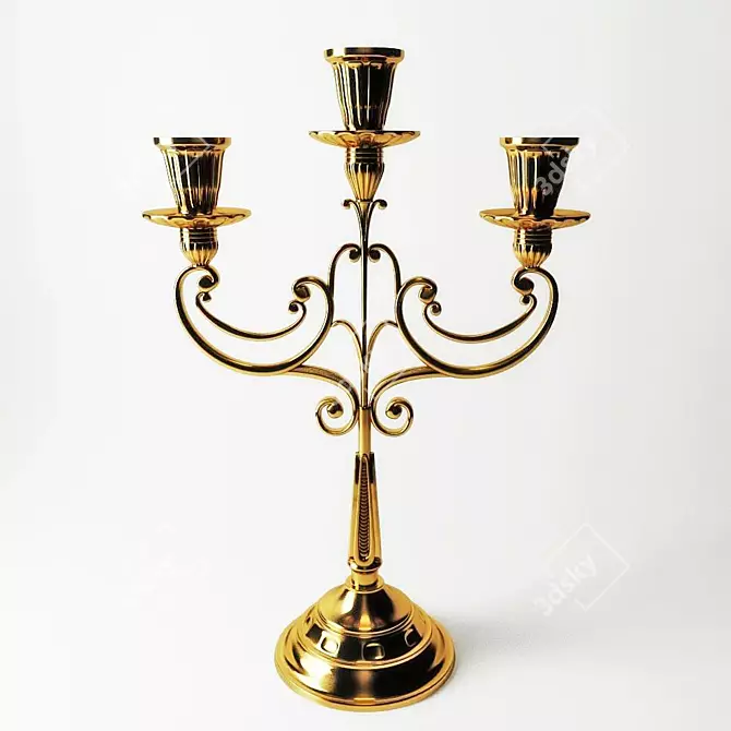 Elegant Candle Holder 3D model image 1