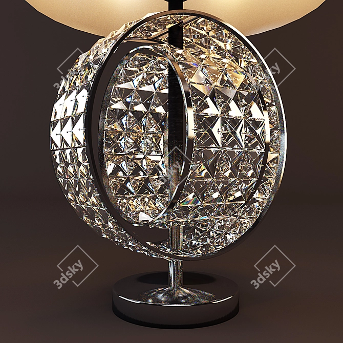 Smoked Glass Beaded Table Lamp 3D model image 2