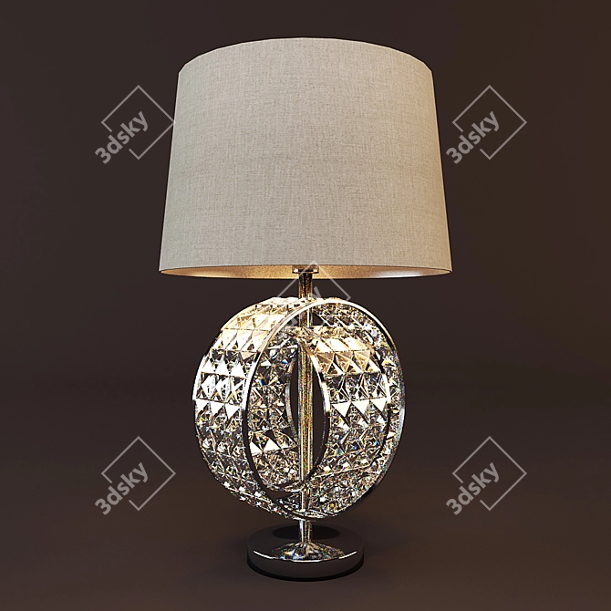 Smoked Glass Beaded Table Lamp 3D model image 3