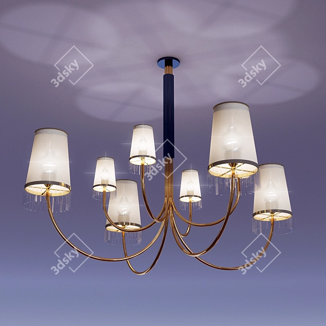 Elegant Bronze Chandeliers 3D model image 1