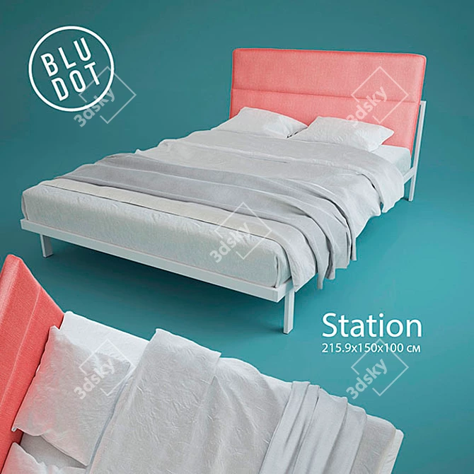 Sleek & Stylish Station Full Bed 3D model image 1