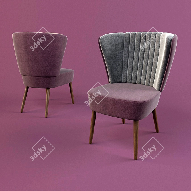 Elegant Upholstered Armchair 3D model image 1