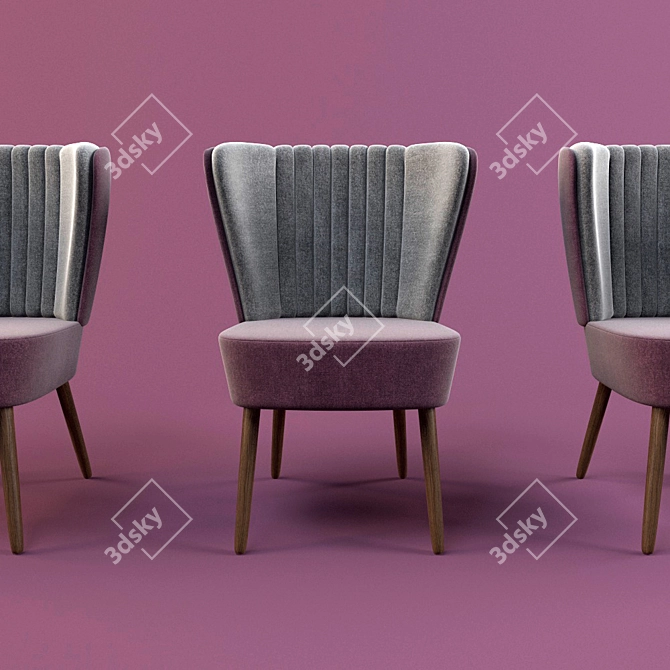 Elegant Upholstered Armchair 3D model image 2