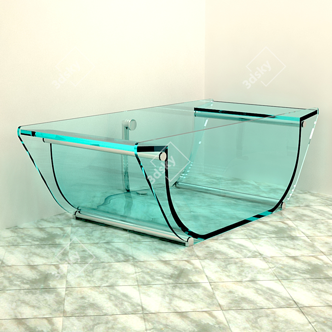 Modern Glass Bath 3D model image 1