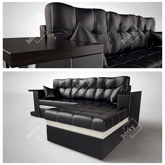 Barcelona Leather Sofa 3D model image 3