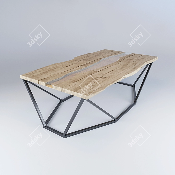 Elegant Glass Coil & Drift Table 3D model image 2