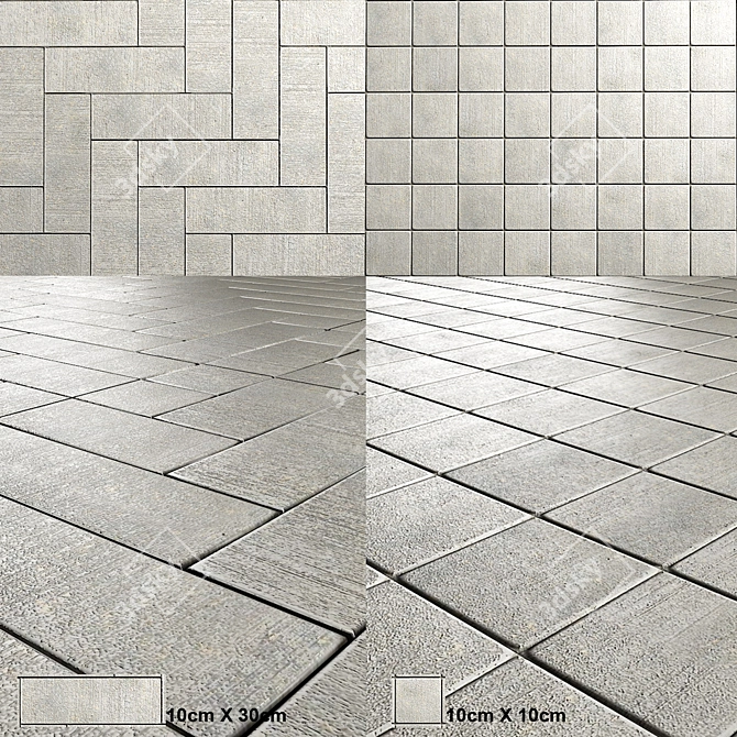 Terracotta Outdoor Floor Tiles 3D model image 1
