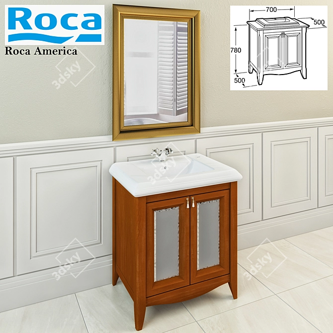 Roca America C Pedestal Basin 3D model image 1