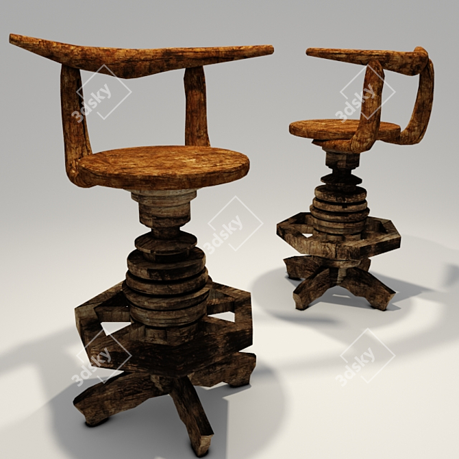 Sleek Modern Bar Stool 3D model image 1