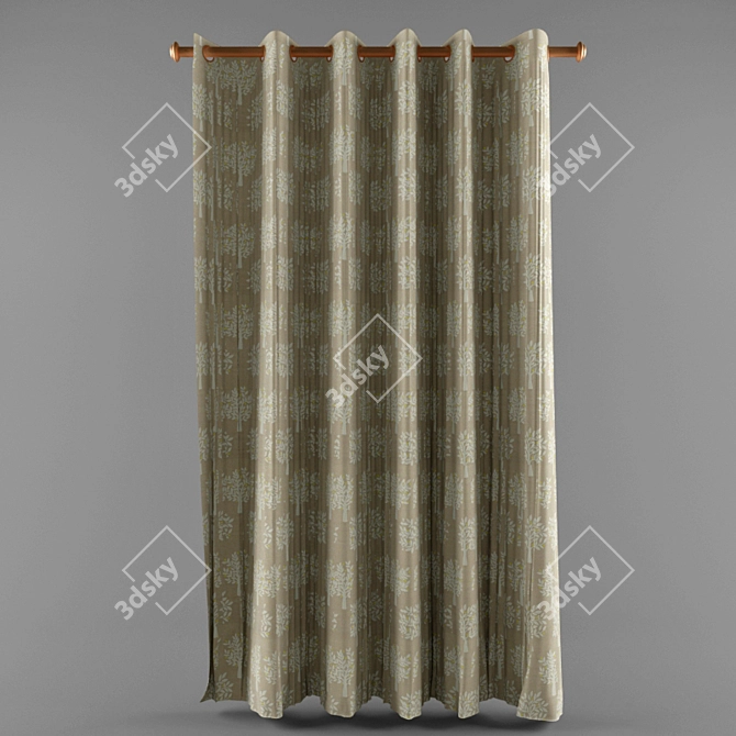 Modern Zigzag Curtain 3D model image 2