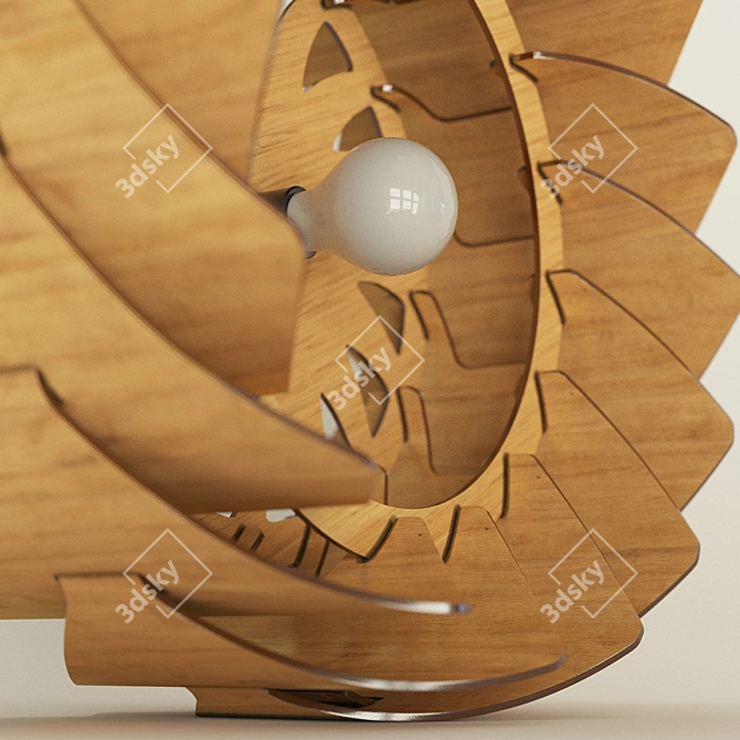 Elegant Chinese Uroborus Lamp 3D model image 3