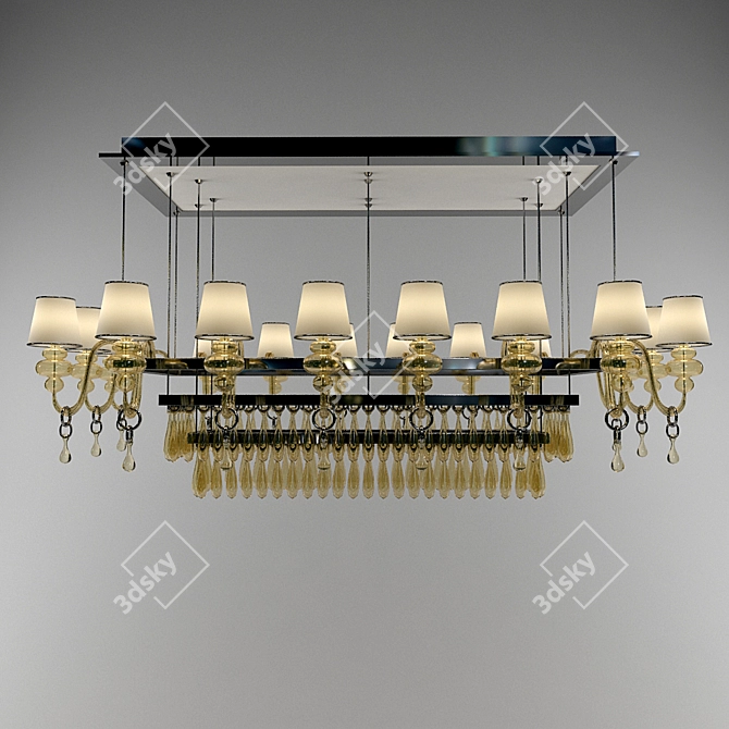 Elegant Barovier&Toso Chandelier 3D model image 1