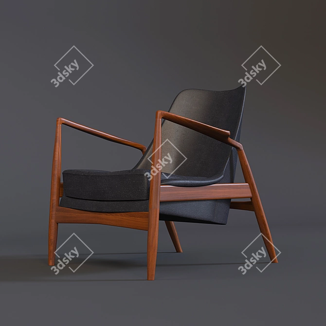 Sleek Seal Lounge Chair 3D model image 1