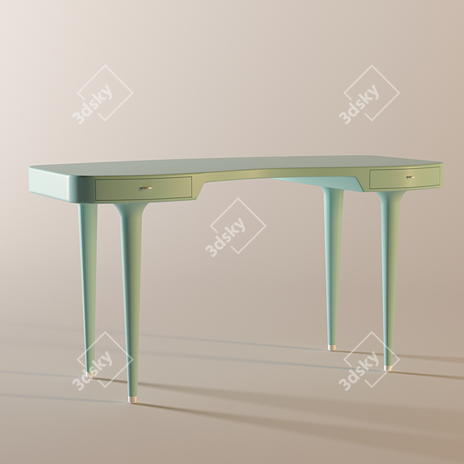 Riga Cappellini Rectangular Wood Desk 3D model image 1