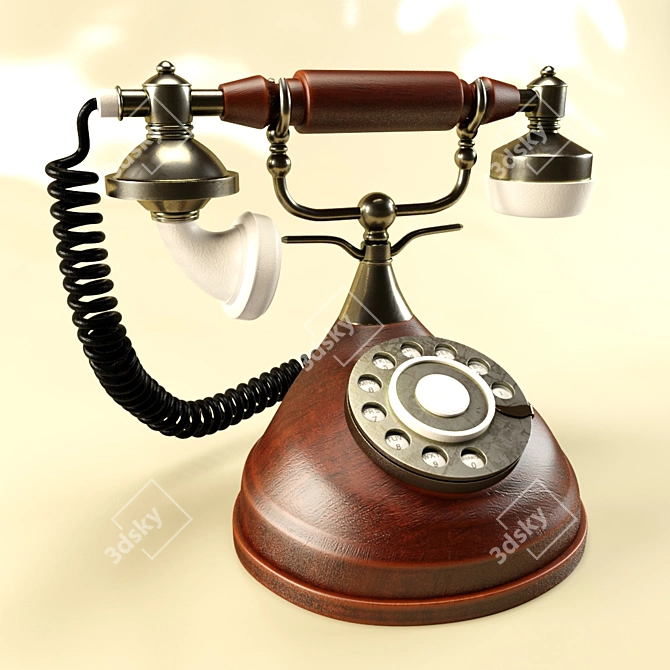 Vintage Retro Phone 3D model image 2