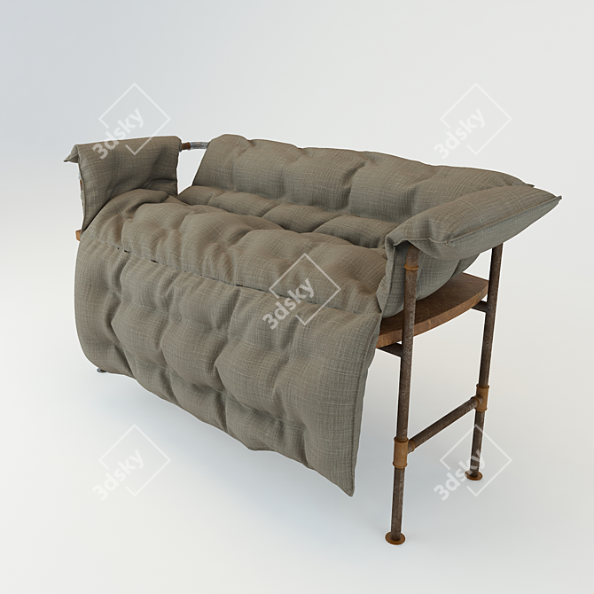 Custom-Design Garden Bench 3D model image 1