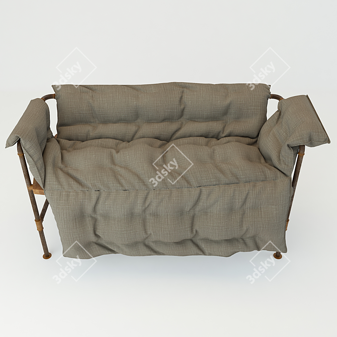 Custom-Design Garden Bench 3D model image 2