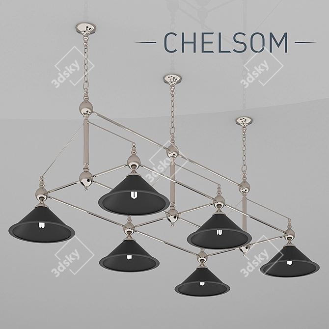 Chelsom BI4017/6 Billiard Ceiling Lamp 3D model image 1