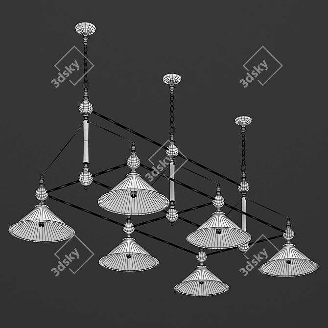 Chelsom BI4017/6 Billiard Ceiling Lamp 3D model image 2