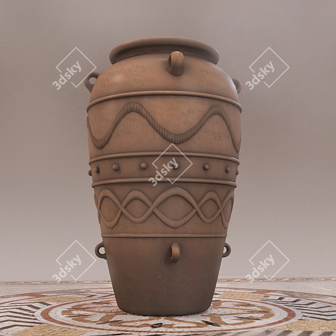 Authentic Minoan Pithos Vessel 3D model image 1