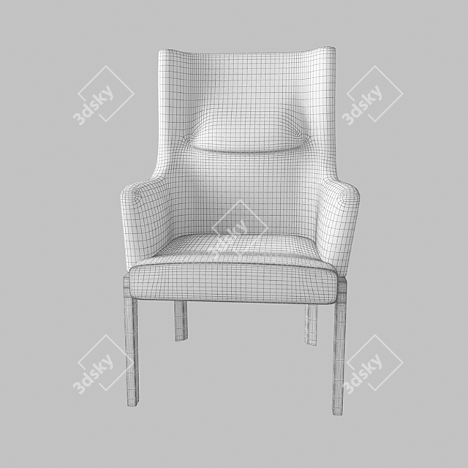 Elegant Molteni Armchair 3D model image 3