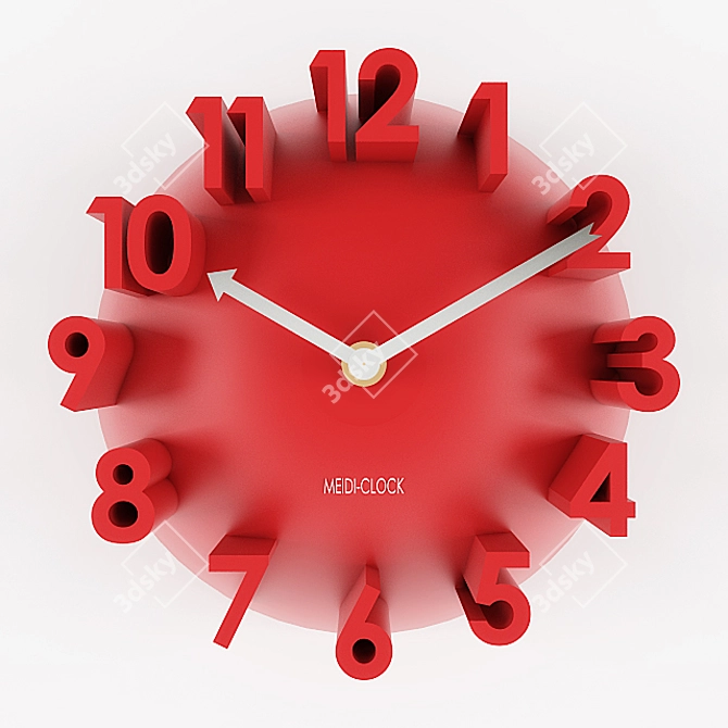 Modern Square Wall Clock 3D model image 3