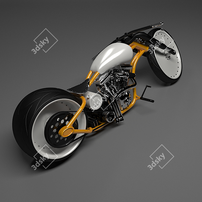 HD Face F**k Custom Harley-Based Motorcycle 3D model image 1