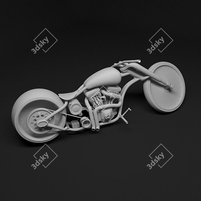 HD Face F**k Custom Harley-Based Motorcycle 3D model image 3