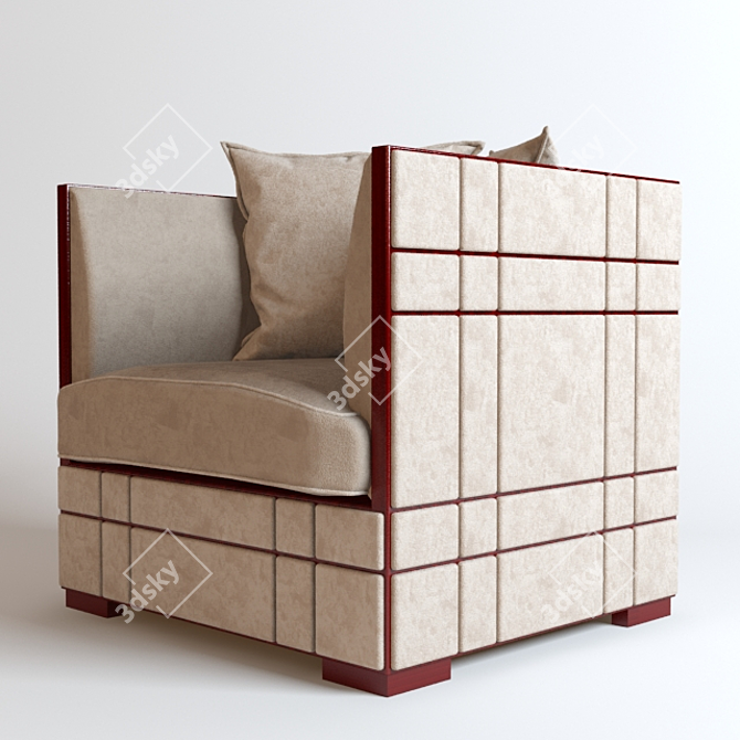 Minimalist Cube Chair 3D model image 2