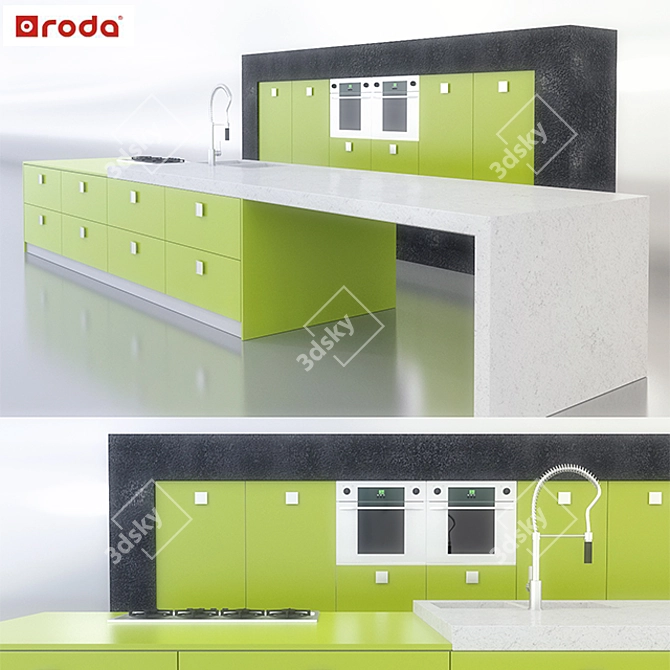 Roda Rhine Kitchen: Ukrainian Elegance 3D model image 1