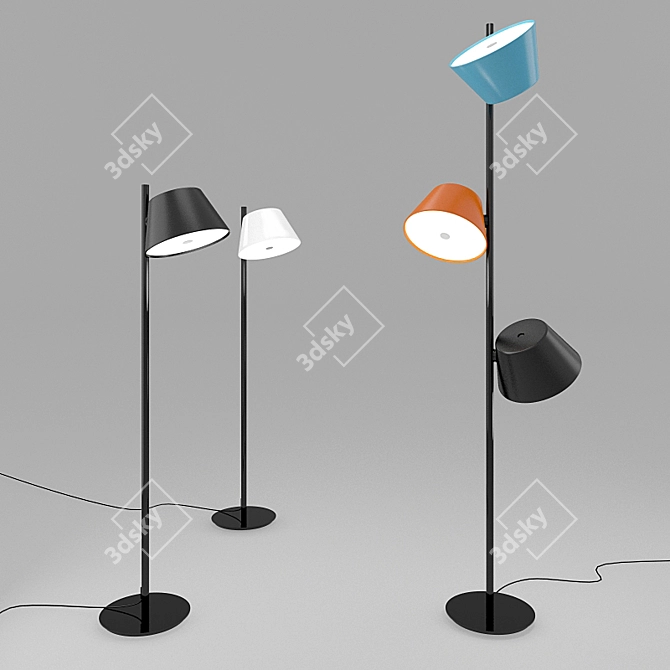 Tam Tam Floor Lamp | Unique Rotating Shades 3D model image 1