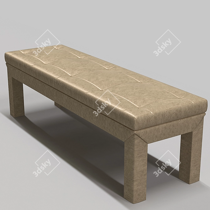 Modern Leather Bench 3D model image 2