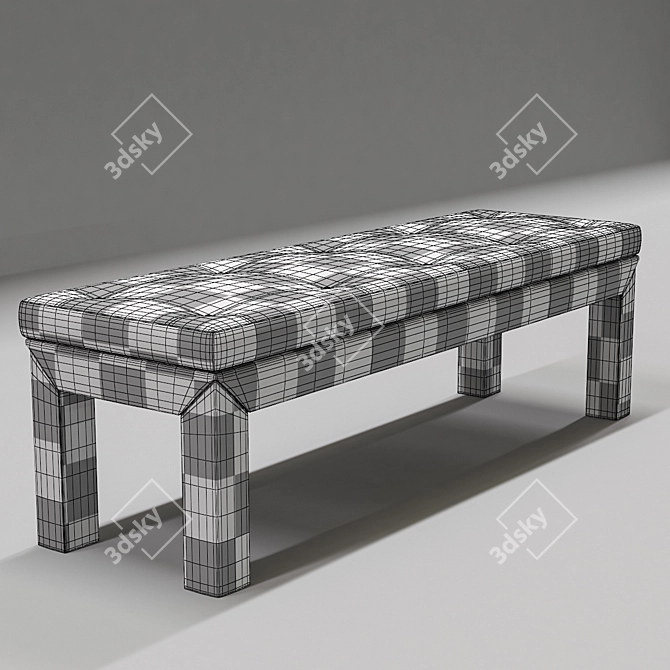 Modern Leather Bench 3D model image 3