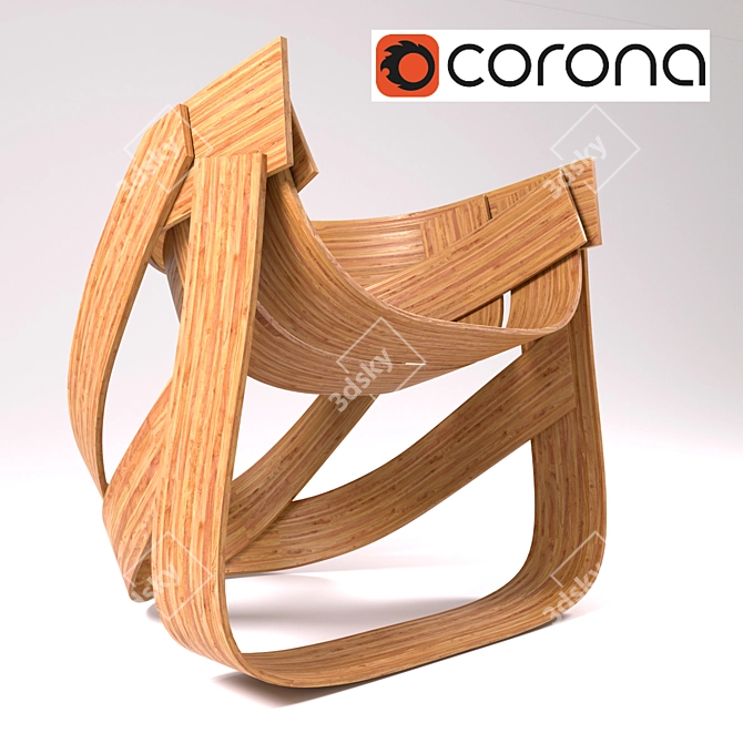 Braided Bamboo Chair: Remy's Innovations 3D model image 1