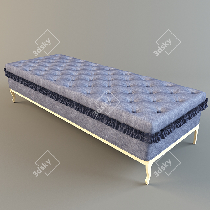 Modern Rectangular Bench for Living Room or Bedroom 3D model image 1